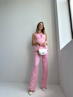 Костюм ANICE 012 из приталенного жилета на пуговицах и брюк прямого кроя