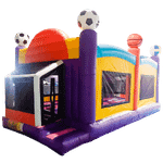 Коммерческий надувной батут «Веселый баскетбол», 8x4x3.5 м