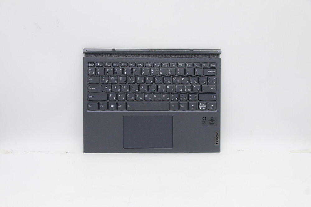 Верхняя панель с клавиатурой (топкейс) для ноутбука Lenovo Yoga duet 7-13IML05. раскладка - русская, с подсветкой, серая (5D20Z51342), оригинал
