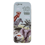 Готовальня 10 предметов "Африканские животные" металлический пенал