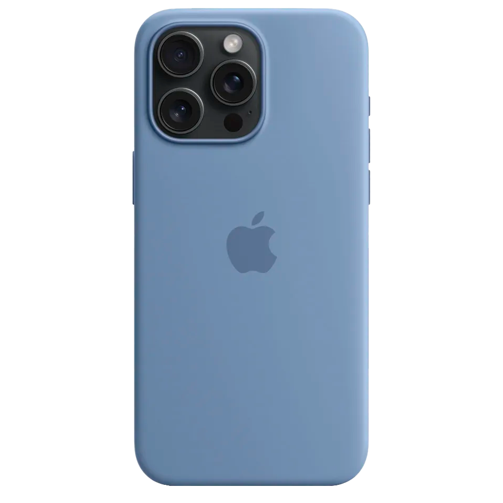 Силиконовый чехол с поддержкой MagSafe Apple Silicone Case для iPhone 15 Pro Max, Winter Blue (Зимняя синева)