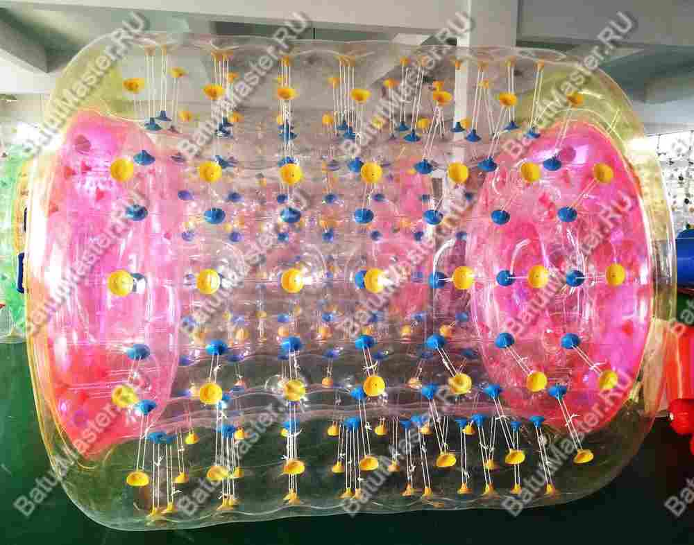 Аттракцион Водный роллер (Гидророллер) "Розово-оранжевый" ПВХ 2,2*2*2