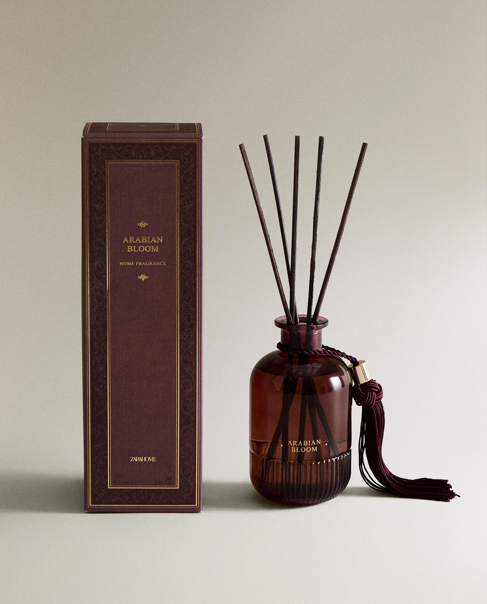 Zara Home Аромадиффузор Arabian Bloom 190 мл, тростниковые палочки микадо, аромат цветочный, Розовый