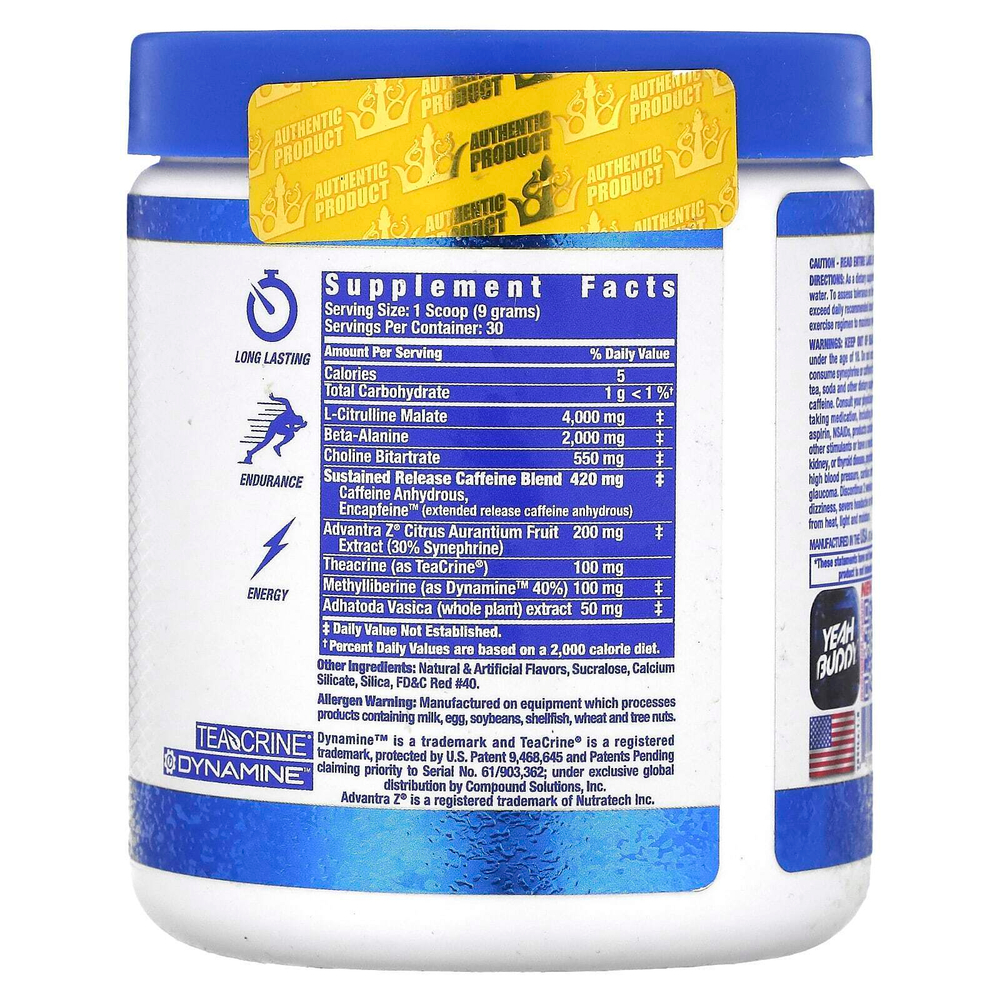 Ronnie Coleman, Signature Series, Yeah Buddy, энергетический порошок перед тренировкой, клубничный лимонад, 270 г (9,5 унции)