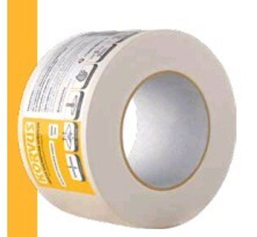 Лента малярная 50мм х 50м   клейкая на креп. бумаге 125мкм  KORVUS   (Лакра) 2010080