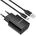 Сетевое зарядное устройство с кабелем Type-C 1-метр 2.1A 2-USB BOROFONE BA53A