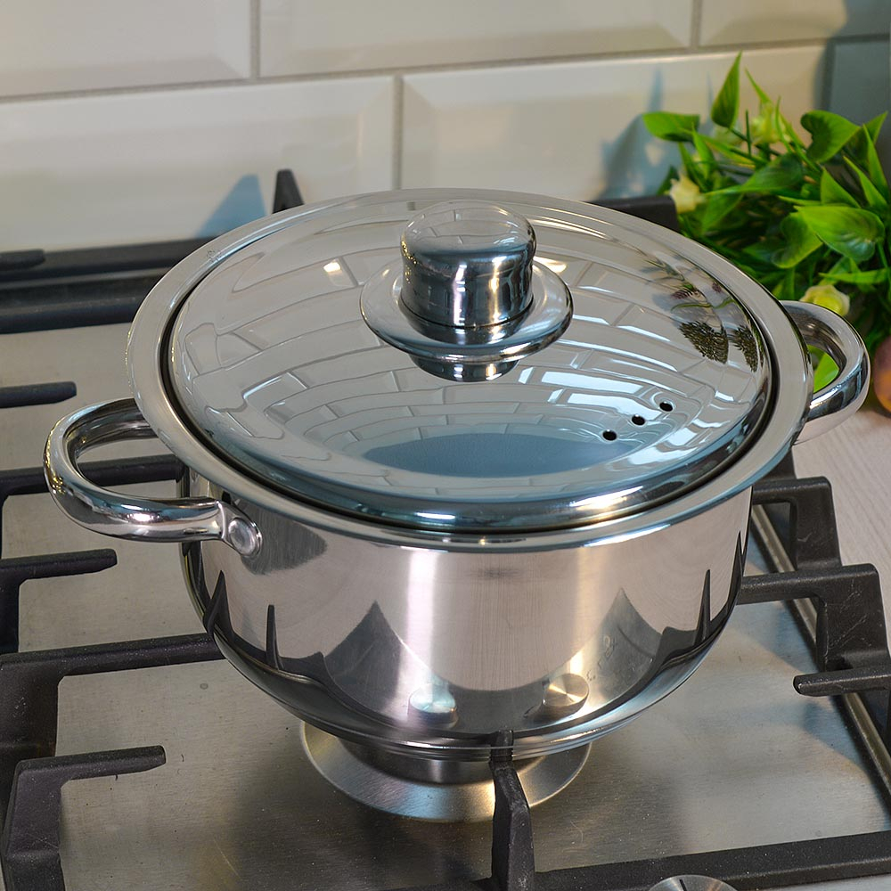 Кастрюля 2,5л нерж "Астра", d18см, h10см с металлической крышкой, ТРС, капсульное дно, индукция