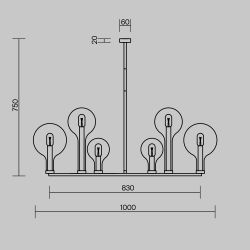 Люстра на штанге Maytoni Status MOD333PL-06BS1