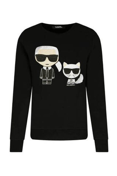 Худи ikonik karl &amp;choupette Karl Lagerfeld - черный(210W1821)