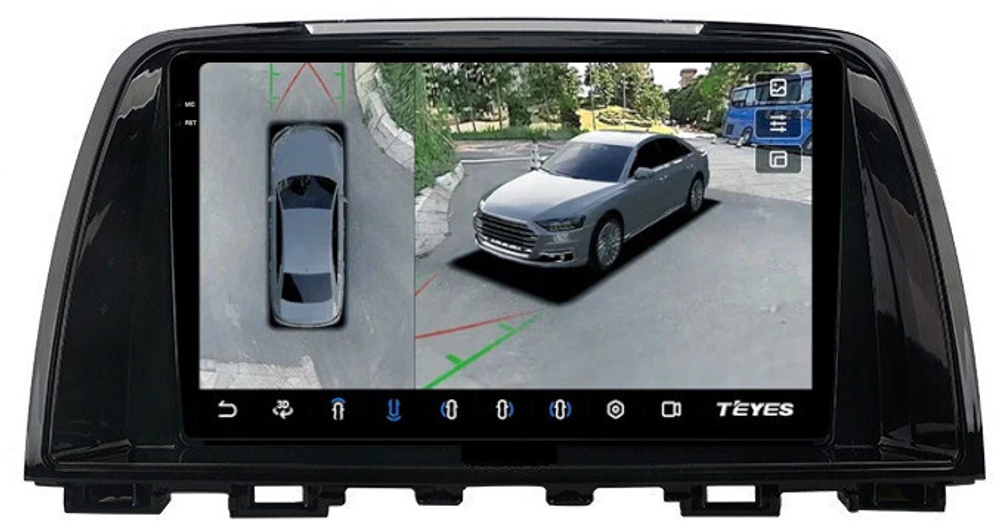 Магнитола для Mazda 6 GJ 2012-2014 - Teyes CC3-2K-360 на Android 10, 2K QLED, 6Гб+128Гб, CarPlay, 4G SIM-слот, 4 камеры в комплекте