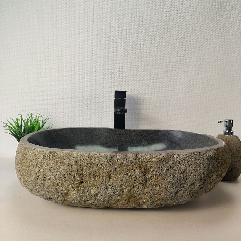 Раковина из речного камня RS-66076 58х43х15 из натурального камня