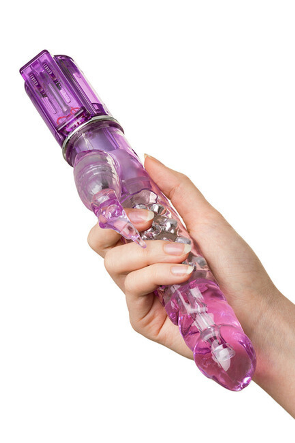 Ротационный вибратор с крупными бусинками A-Toys High Tech Vibrator (8 режимов вибрации, 4 ротации) (Цвет: фиолетовый)