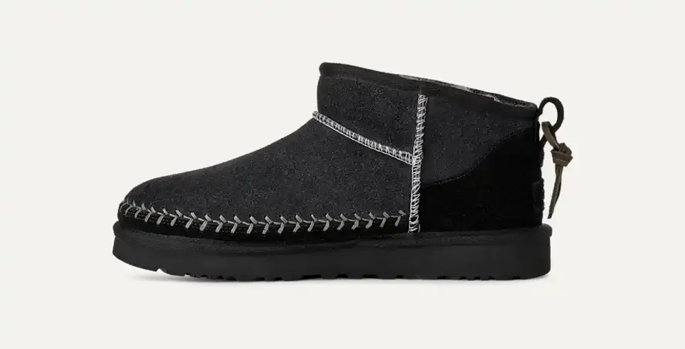 UGG Угги Classic Ultra Mini Biarritz, черный