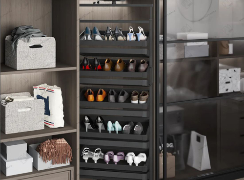 S-6831-A Поворотная обувница в базу 800 мм, Starax, (700х360х790-990 мм), антрацит