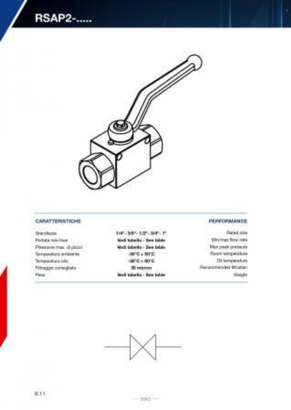 Гидравлический двухходовой кран шаровый 003.444.000 1" для высокого давления двухлинейный двухпозиционный