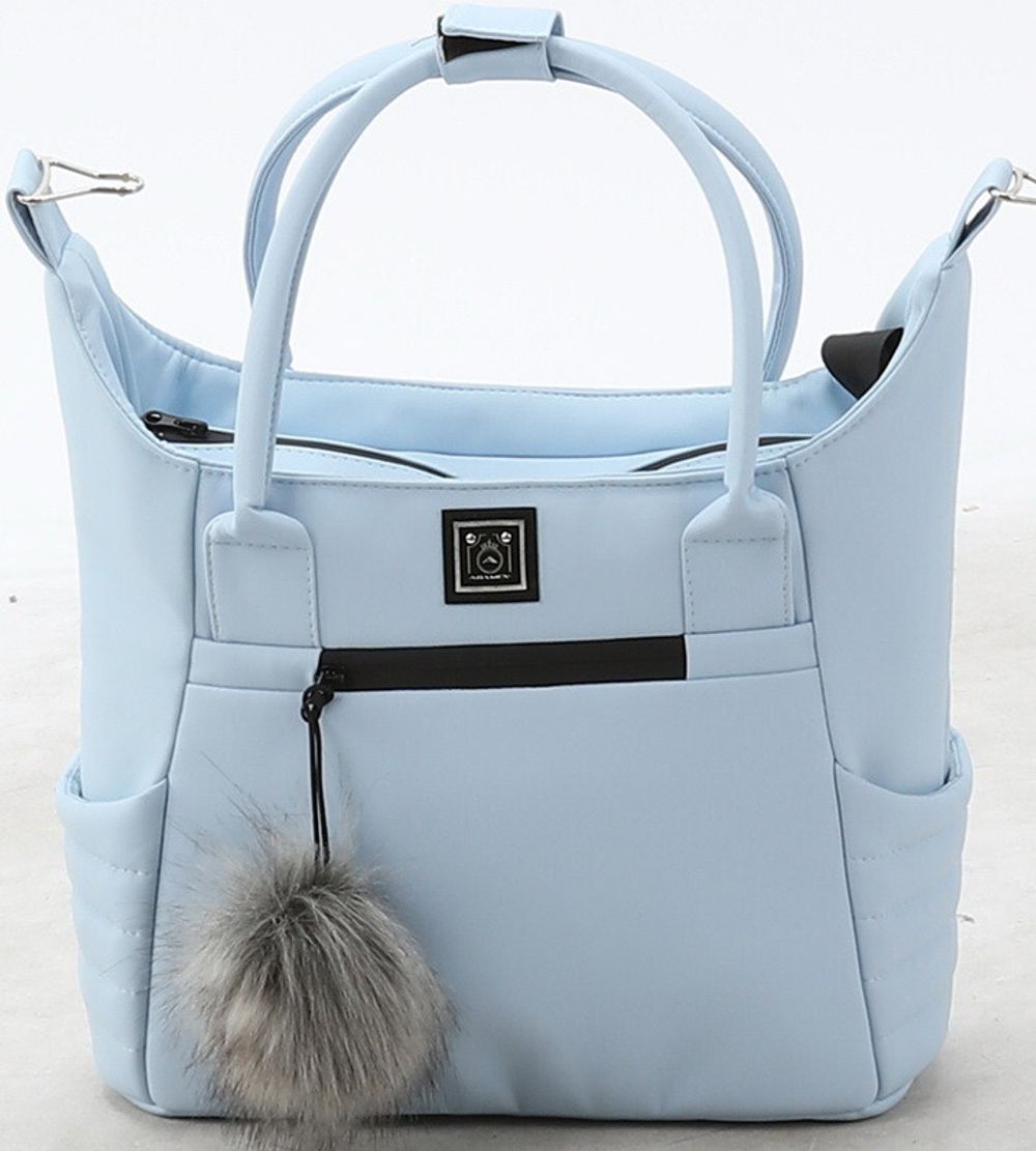 Детская коляска Adamex Porto Deluxe 2 в 1 PO-SA17 (ГОЛУБАЯ КОЖА)