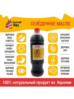 Рыбий жир для животных сельдевый 250 мл Сытый Пёс