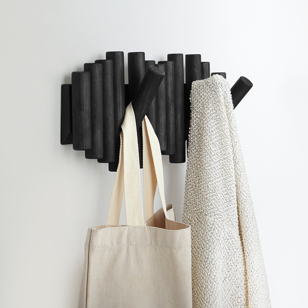 Вешалка настенная UMBRA Picket, 5 крючков, черная