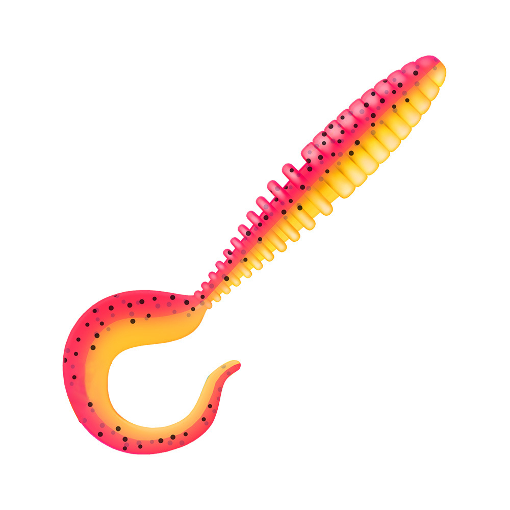 Приманка ZUB-TWIST  75мм(3")-6шт, (цвет 023) желтый верх-розовый низ