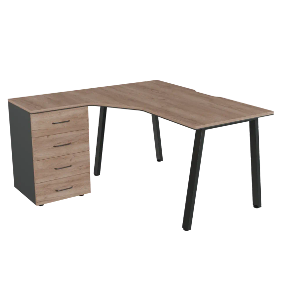 Рабочее место на А-каркасе левое PREGO OFFICE 1600*1400*750 ПОРМ-16АЛ