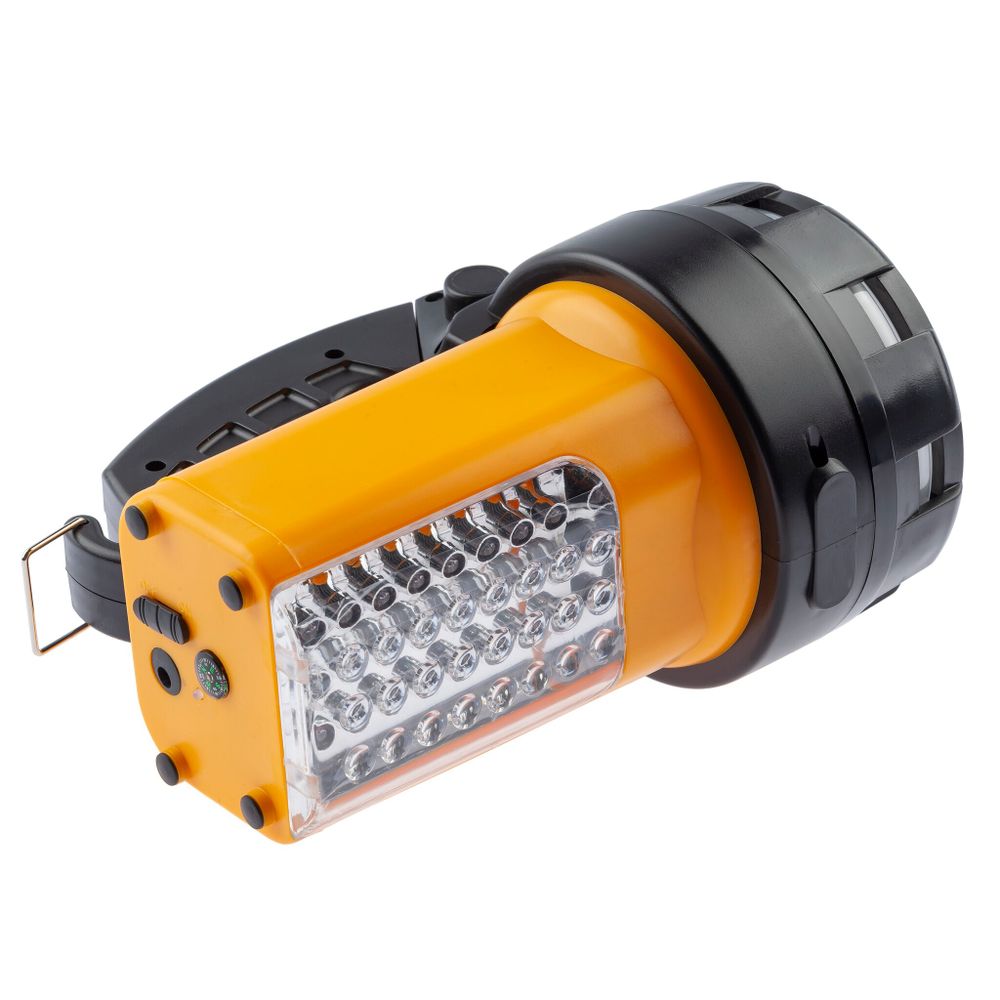 Фонарь светодиодный ЭРА PA-601 АЛЬФА прожектор 2 режима 19+24LED, аккум. 3Ah, ЗУ 220V/12V, 160лм (764016)