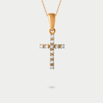 Крест из розового золота 585 пробы с фианитами (арт. 01-315462)