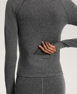 Oysho Легкая теплая бесшовная высокотехнологичная куртка, темно-серый меланж