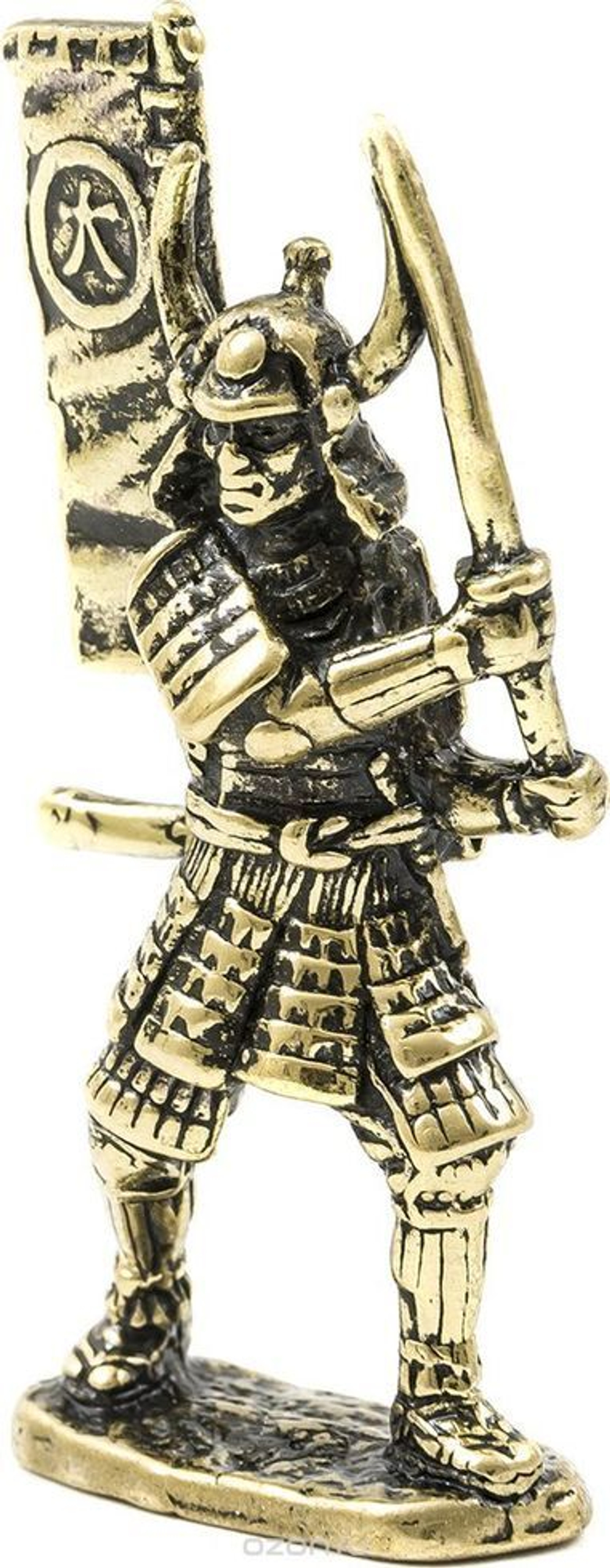 Фигурка Самураи Тайи, латунь. Игрушка литая металлическая 54 мм (1:32)
