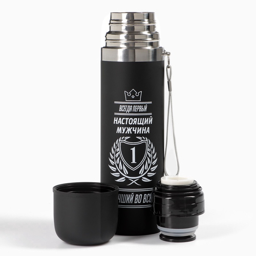 Термос «Настоящий мужчина», 500 мл, с кружкой, 6.5×24 см