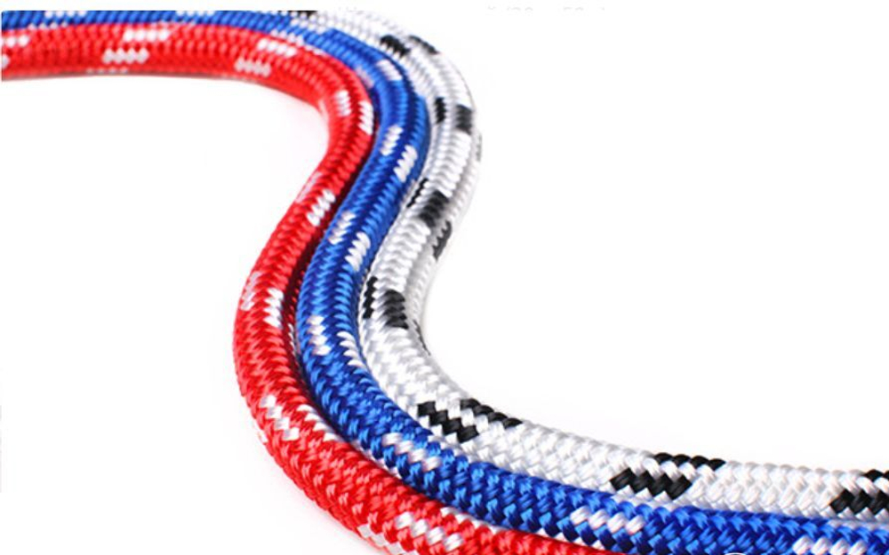 Шнур для яхт Петроканат ЯХТЕННЫЙ 8 мм, бело-синий, 1100 кгс, 30 м, евромоток