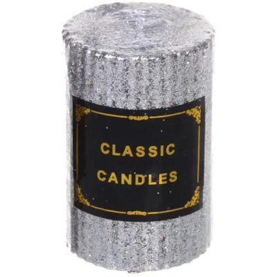 Свеча «Блестящий шик» 5*7,5 см, Серебро