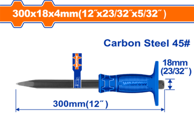 Зубило с протектором 4х18х300 мм (6/36) WADFOW WCC1304