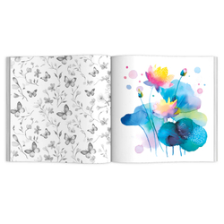 Книжка-раскраска для детей. Серия "Творческая раскраска" арт. 73318 ЦВЕТЫ /215x215 мм, 16 л., блок - офсет 120 г/м², полноцветная печать/печать в одну краску, обл - мелованный картон 200 г/м², клеевое скрепление,