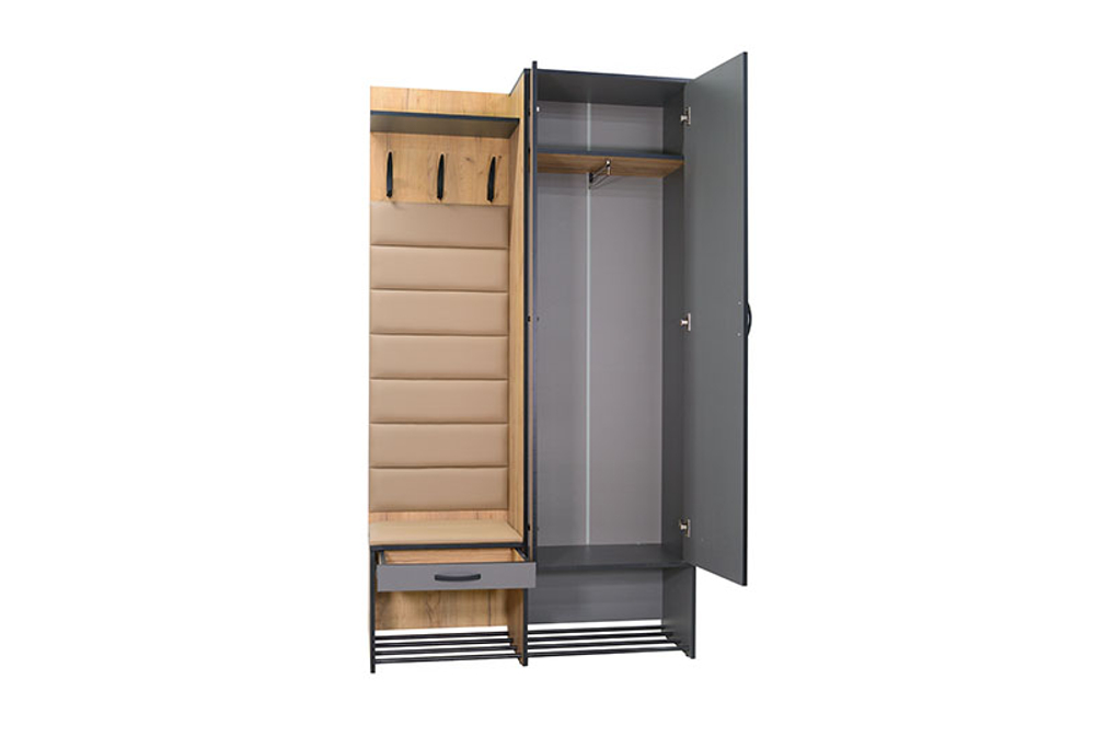 Прихожая Ивару Ольга Лофт 4, Дуб крафт золотой/Темно-серый