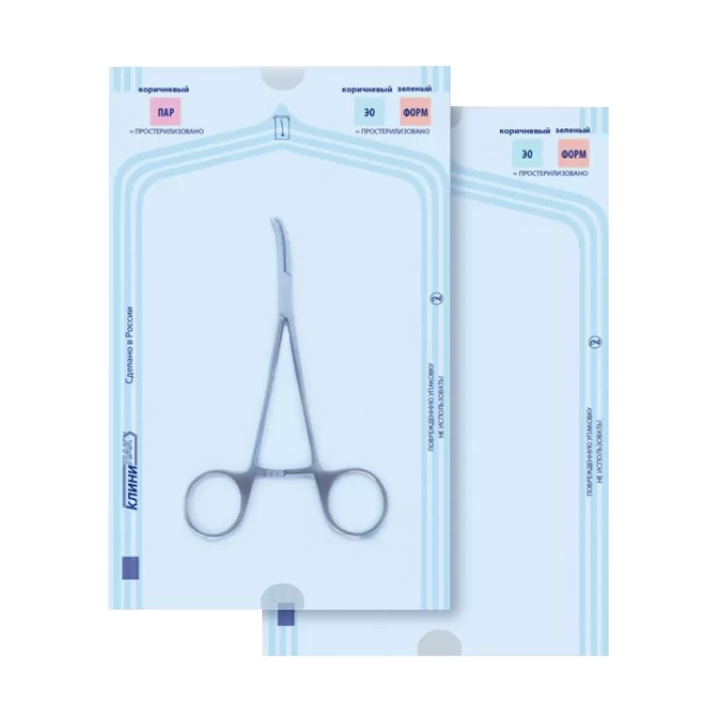 Пакет для стерилизации пар/газ термосвариваемый плоский Клинипак 150х320 мм 1000 шт