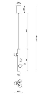 Подвес 8W 4000K 4320-3P черный/бронзовый Knopp Favourite