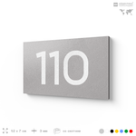Номер на дверь квартиры 110, табличка на дверь для офиса, кабинета, аудитории, склада, серая 120х70 мм, Айдентика Технолоджи