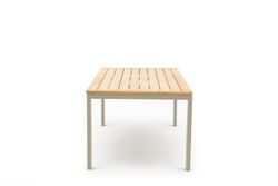 Lyon 220, стол бежевый/натуральный, алюминий/тик