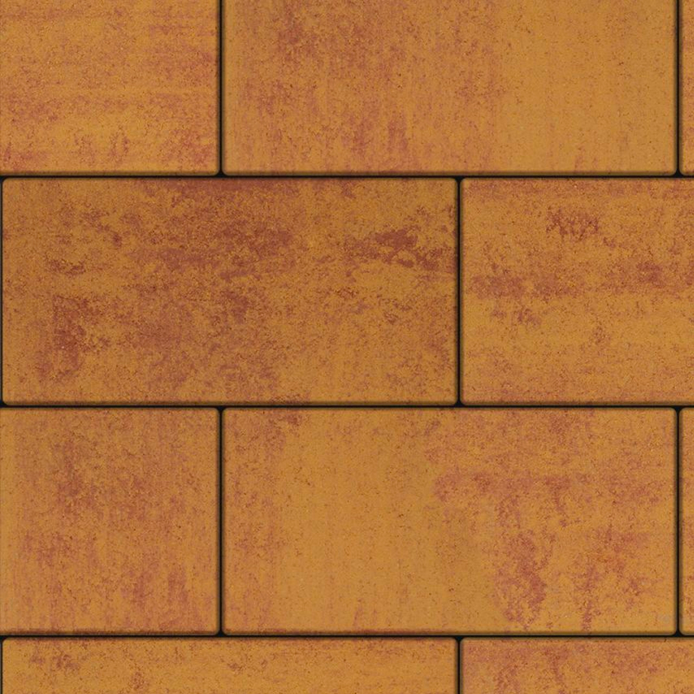 Тротуарная плитка ПРЯМОУГОЛЬНИК 600х300 мм - Листопад гладкий Каир