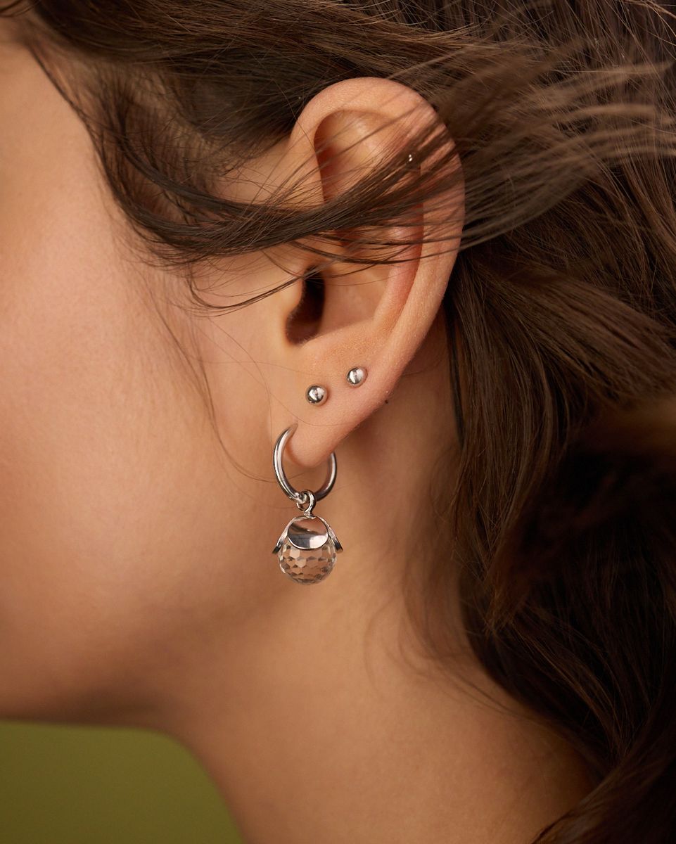 Моносерьга Цветочный Хрусталь