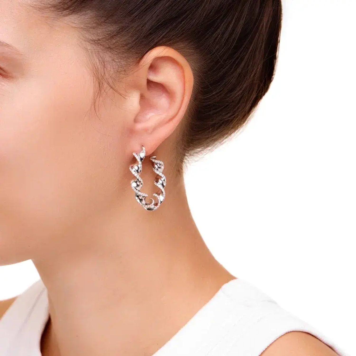 Серьги Shiny Pasta Earrings - Silver