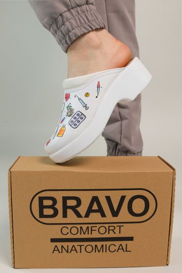 503 | "Anna" Женские медицинские сабо (принт)