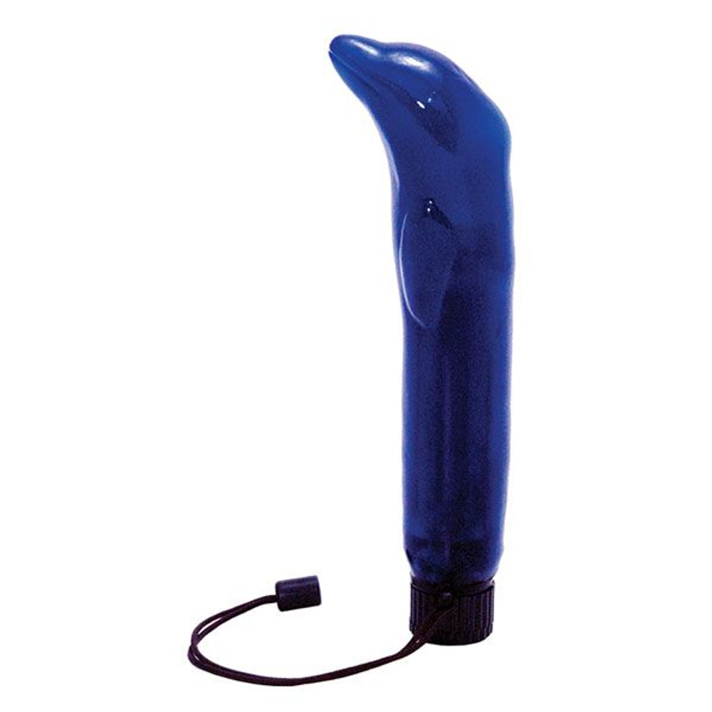 Синий вибратор в форме дельфина для G-стимуляции FLORIDA DOLPIN - 16 см. (Цвет: синий)