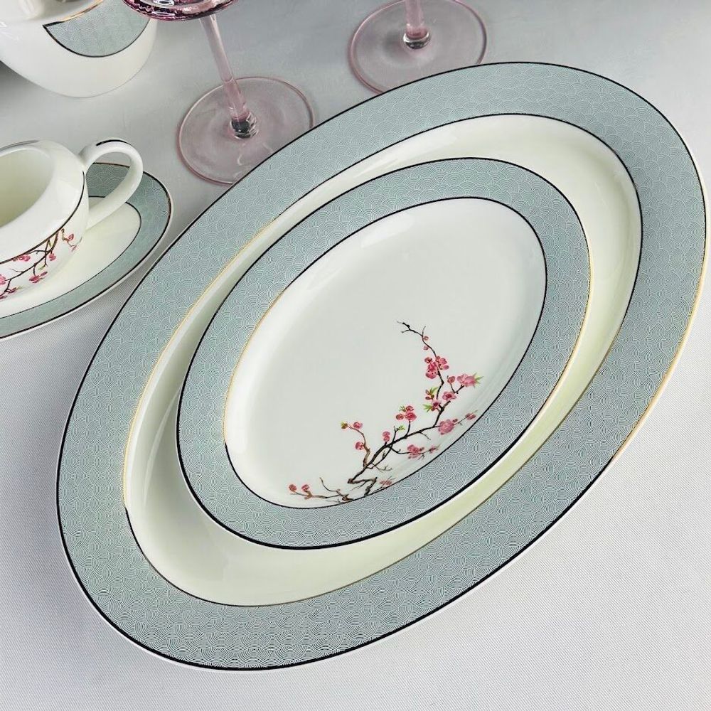 Lenardi 145-635 Овальное блюдо 23см САКУРАуп.(х30)Костяной фарфор