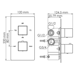 Alme 1544 Thermo Термостатический смеситель для ванны и душа