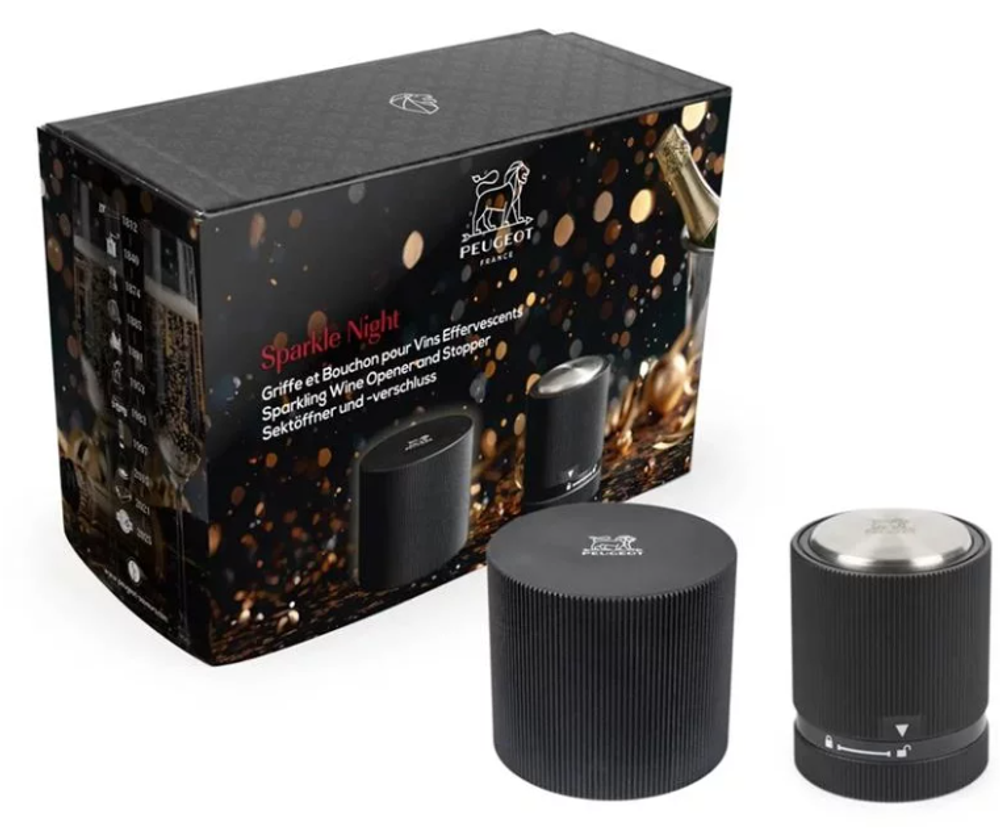 LINE - Пробка для шампанского + обрезатель фольги, темно-серый