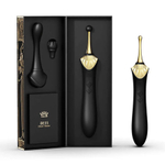 Черный клиторальный вибростимулятор 21,9см с насадками Zalo Bess Clitoral Massager Obsidian Black