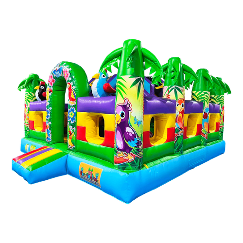Коммерческий надувной батут "Приключения попугаев", 5x5x3 м.