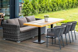 "Капучино" диван из искусственного ротанга трехместный, цвет графит