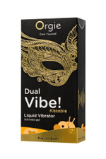 Съедобный гель с эффектом вибрации Orgie DUAL VIBE! - KISSABLE, со вкусом пина колада, 15 мл